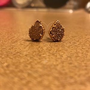 Tessa Stud Earrings in Rose Gold Drusy